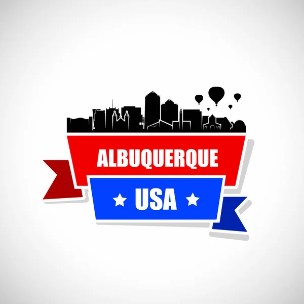 Albuquerque skyline - transparent wstążka — Wektor stockowy