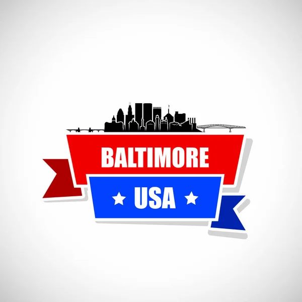 Baltimore skyline - bannière ruban — Image vectorielle