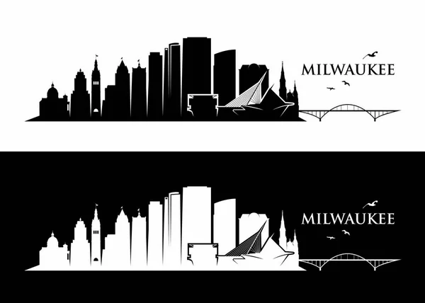 Milwaukee Panorama ilustrace — Stockový vektor