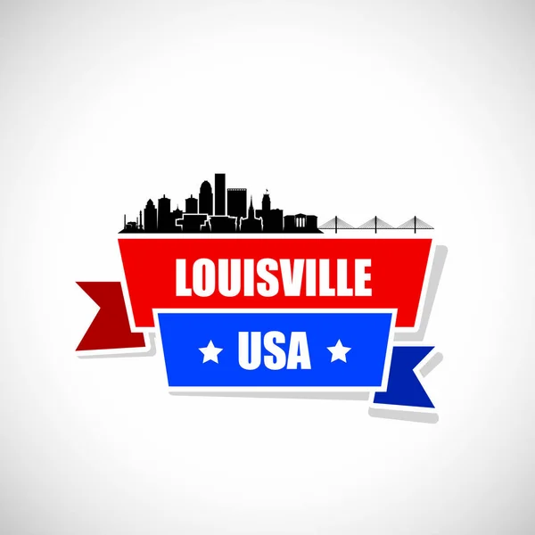 Louisville skyline - faixa de fita —  Vetores de Stock