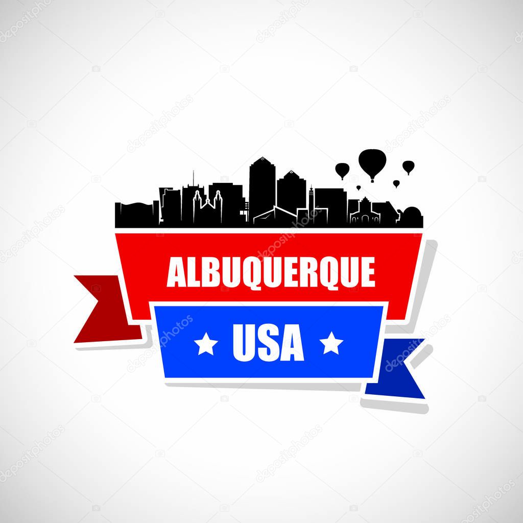 Albuquerque skyline - ribbon banner 