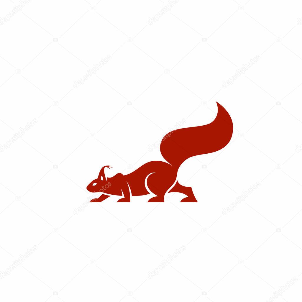 Red cartoon squirrel - vector illustration