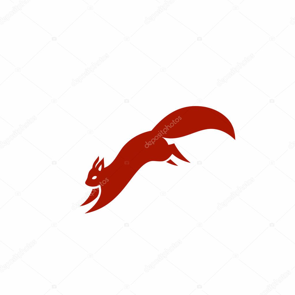 Cartoon squirrel jumping - vector illustration