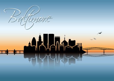 Baltimore skyline - Maryland clipart