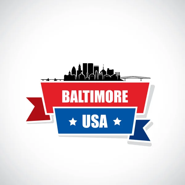 Baltimore manzarası - Maryland — Stok Vektör