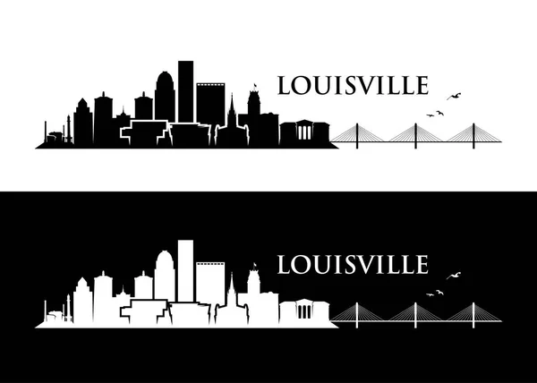 Banderas de Louisville skyline - Kentucky — Archivo Imágenes Vectoriales