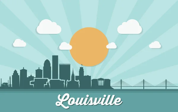 Skyline di Louisville - Kentucky — Vettoriale Stock