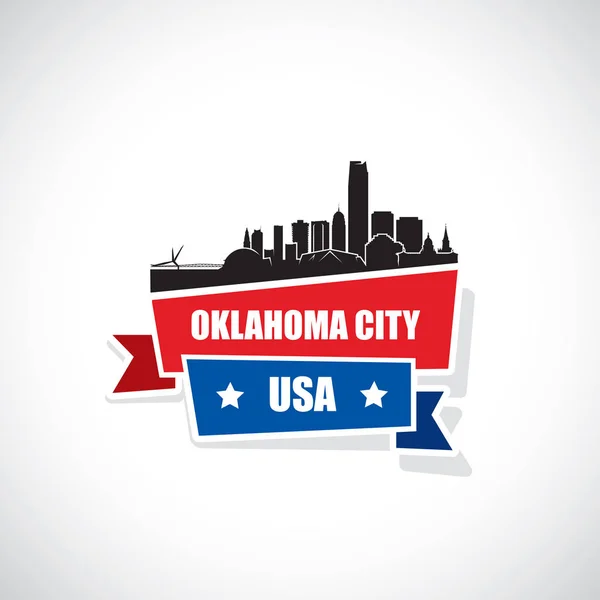 Ciudad de Oklahoma Skyline — Vector de stock