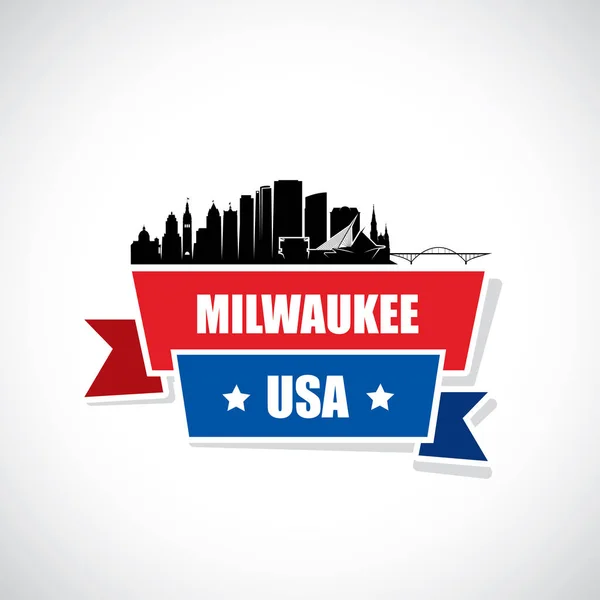 Linha do horizonte de Milwaukee - Wisconsin — Vetor de Stock