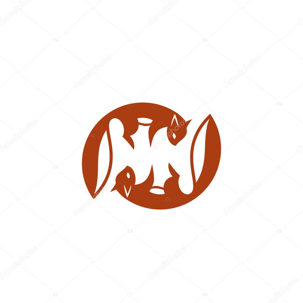 Two Squirrels symbol - vector illustration