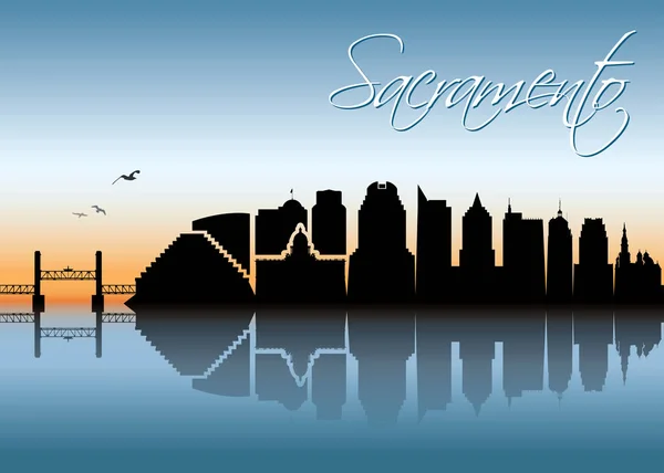 Sacramento skyline - California — Stock vektor