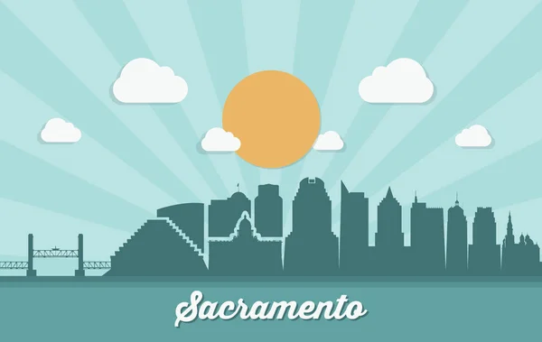 Skyline di Sacramento - California — Vettoriale Stock