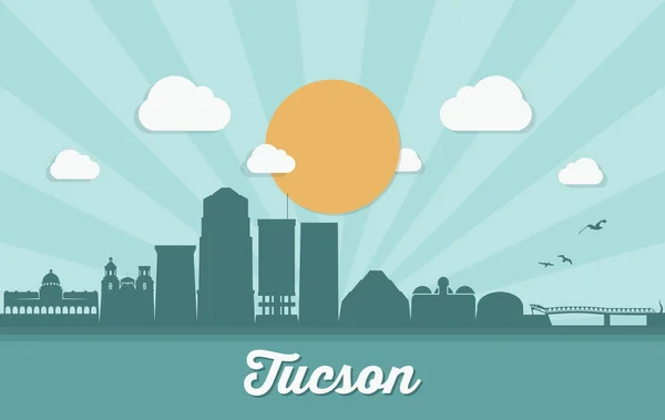 Tucson skyline - Arizona — Archivo Imágenes Vectoriales