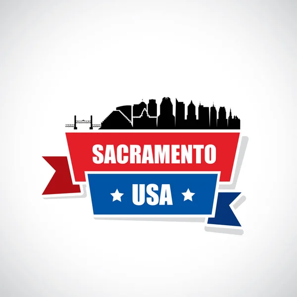 Skyline di Sacramento - California — Vettoriale Stock