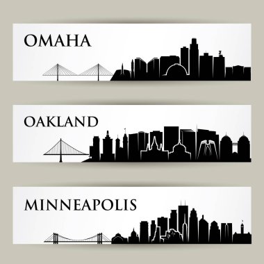 Omaha, Oakland, Minneapolis şehir silueti