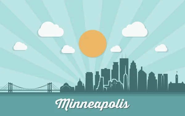 Skyline da cidade de minneapolis —  Vetores de Stock