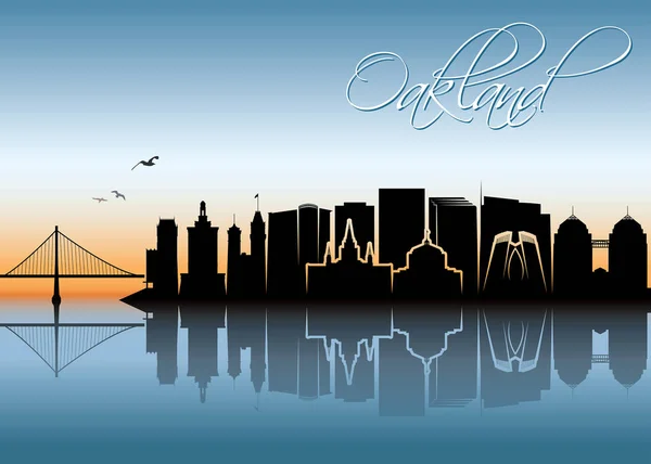 Oakland city skyline - Stok Vektor