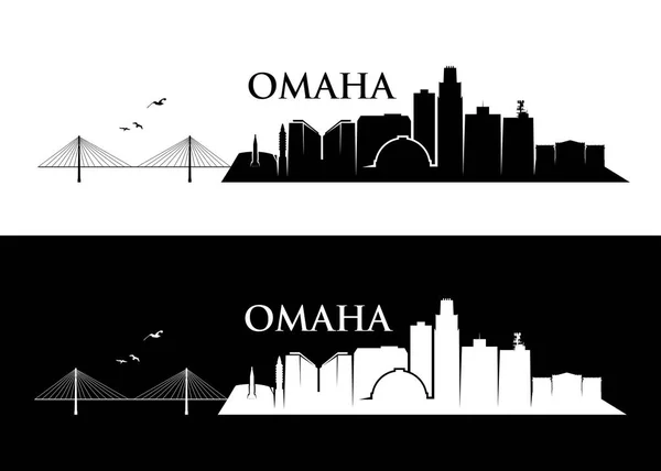 Skyline di Omaha City — Vettoriale Stock