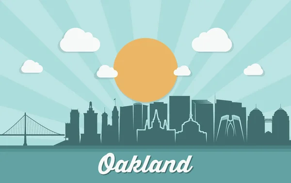 Skyline di Oakland — Vettoriale Stock