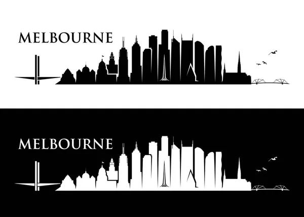 Horizonte de Melbourne - Austrália —  Vetores de Stock