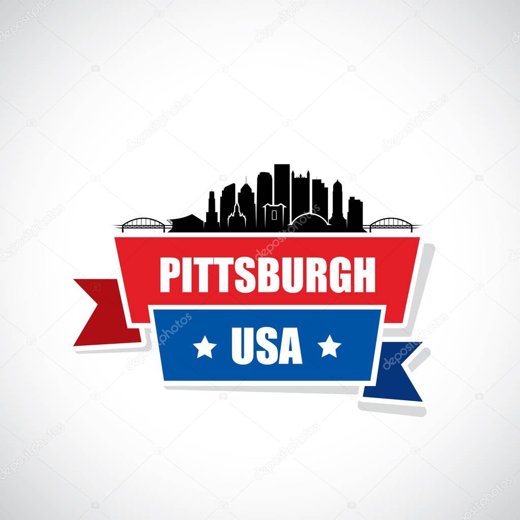 Pittsburgh skyline - ribbon banner 