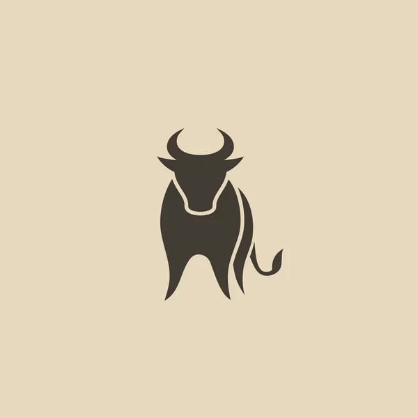 Bull, icona della mucca — Vettoriale Stock