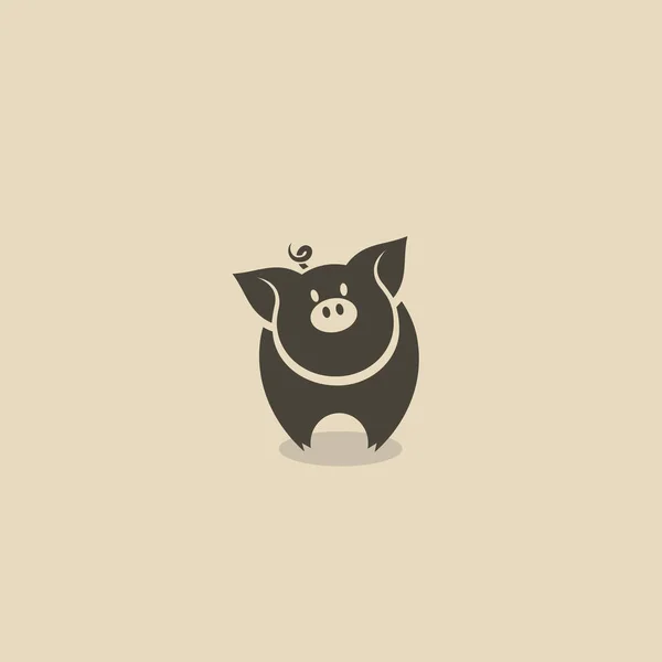 Ícone de porco plana — Vetor de Stock