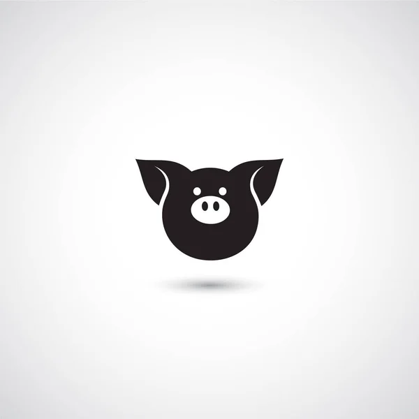 Cerdo icono plano — Vector de stock