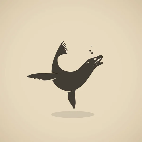 Deniz Aslan sembolü — Stok Vektör