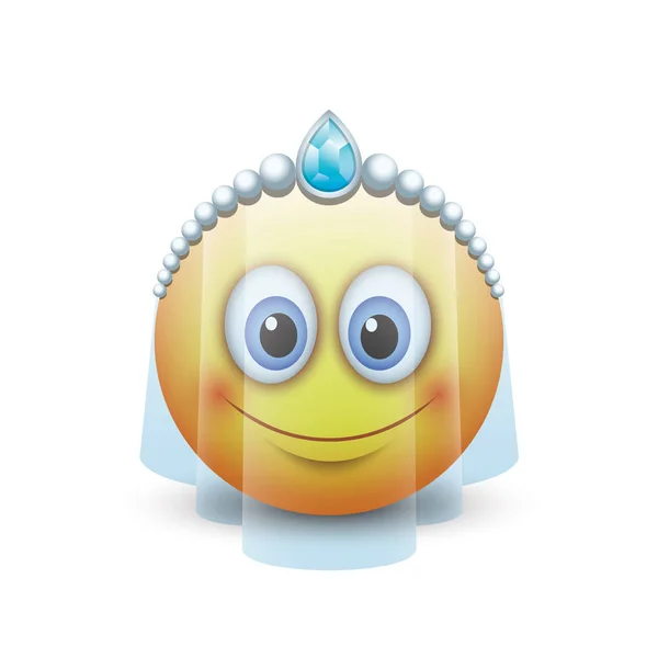 Niedliche Braut Emoticon — Stockvektor