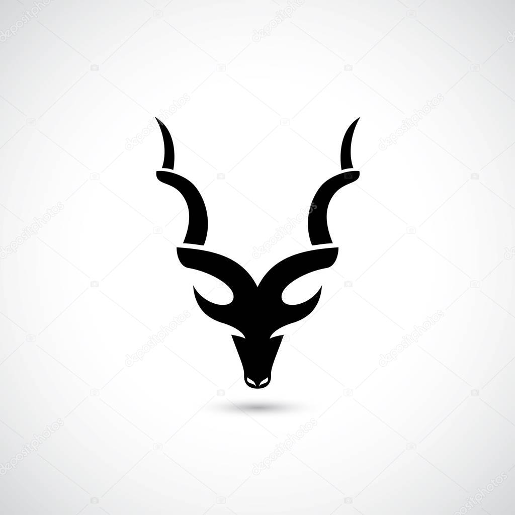 Antelope flat sign - vector illustration