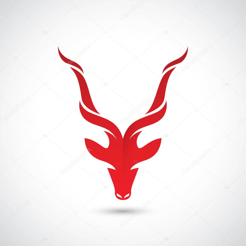 Antelope flat sign - vector illustration