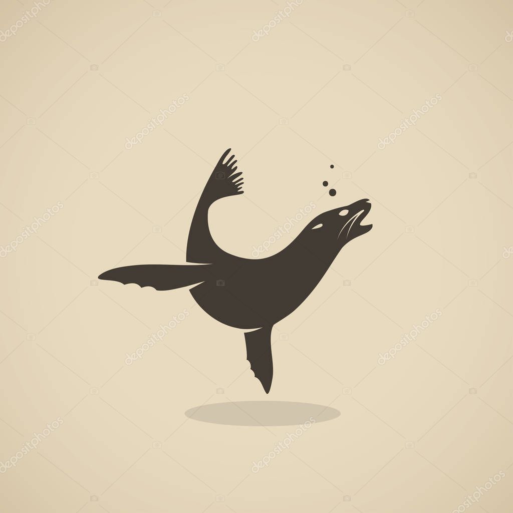Sea lion symbol - vector illustration