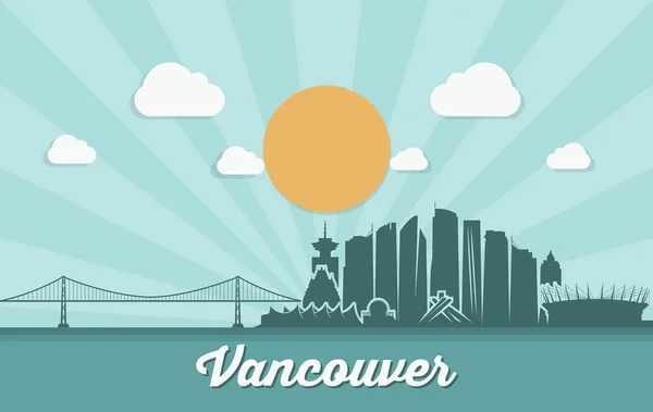 Vancouver şehir manzarası — Stok Vektör
