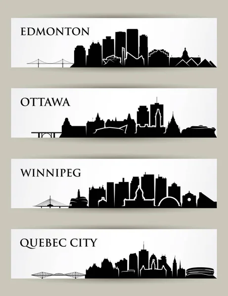 Conjunto de skylines do Canadá — Vetor de Stock