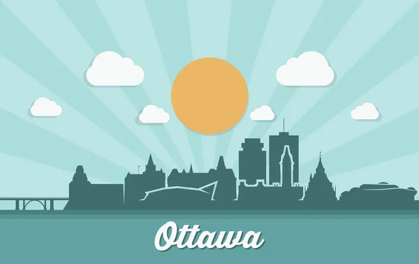 加拿大渥太华-天际线 — 图库矢量图片