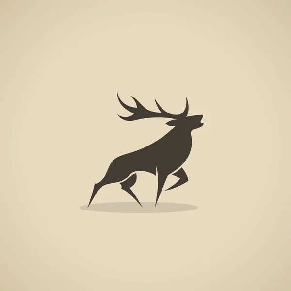 Silhouette cerf noir — Image vectorielle