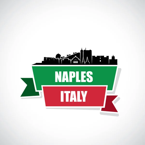 Desenho do horizonte de Nápoles —  Vetores de Stock