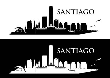 design of Santiago skyline clipart