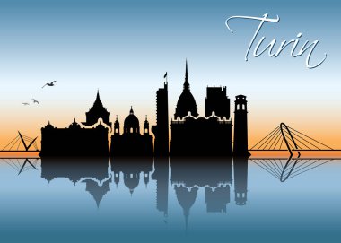 Turin manzarası gün batımında