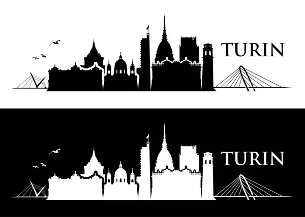 Gestaltung der Skyline von Turin — Stockvektor