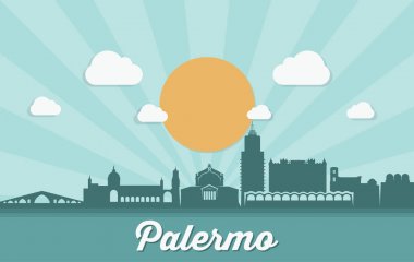 Palermo manzarası. İtalya.