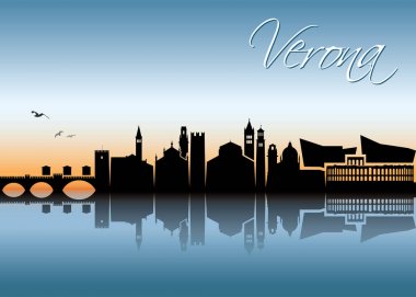 Verona manzarası. İtalya.