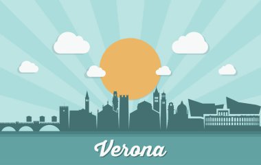 Verona manzarası. İtalya.