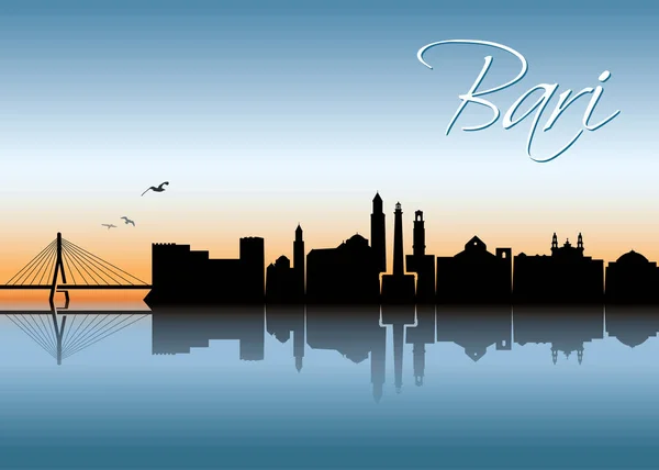Bari Skyline. Italie . — Image vectorielle