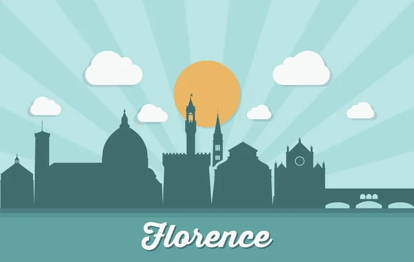 El horizonte de Florencia. Italia . — Vector de stock