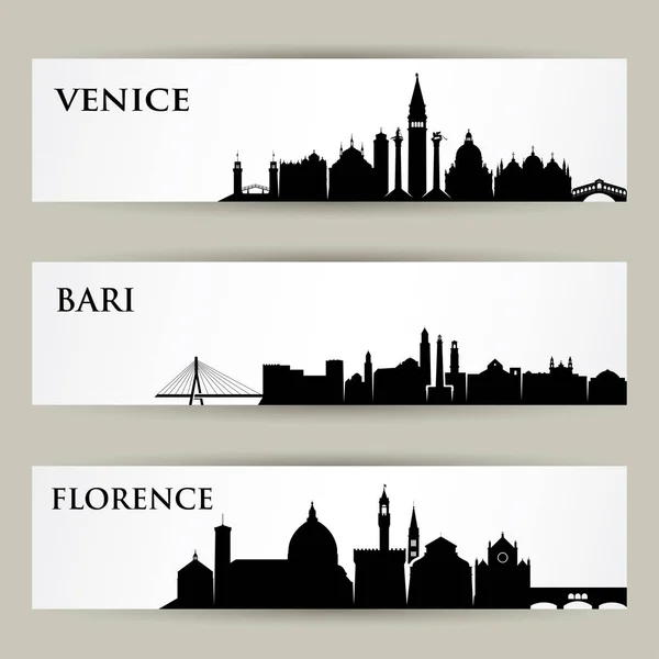 Skyline delle città italiane — Vettoriale Stock