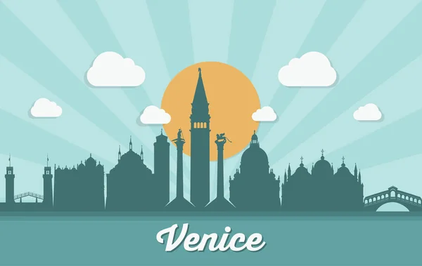 Venezianische Skyline. Italien. — Stockvektor
