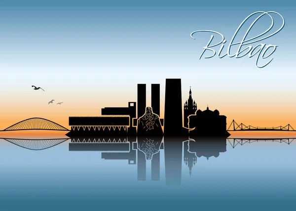 Bilbao Skyline tasarımı — Stok Vektör