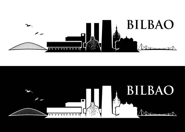 Design of Bilbao skyline — Stock Vector